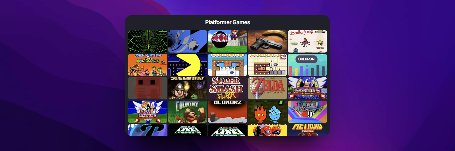 Games Page Screenshot